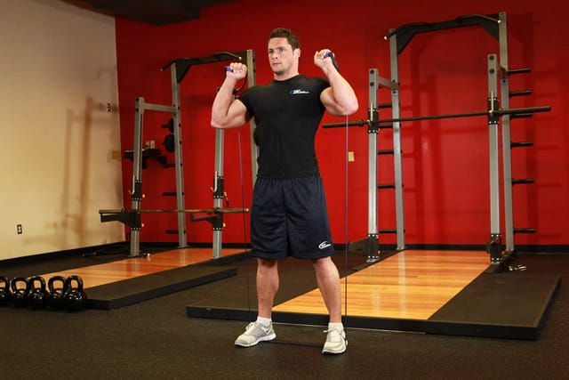 Banded squat, start position