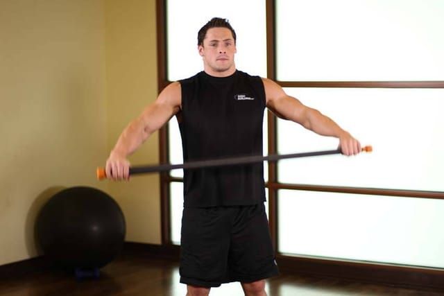 Chest and shoulder stretch, start position