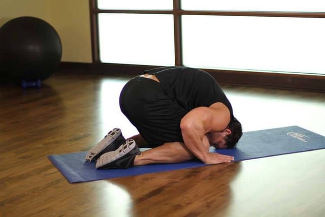 Child's pose, finish position