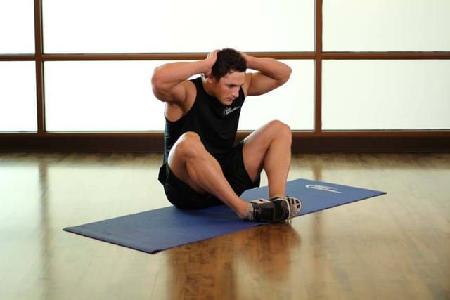 Groin and back stretch, start position