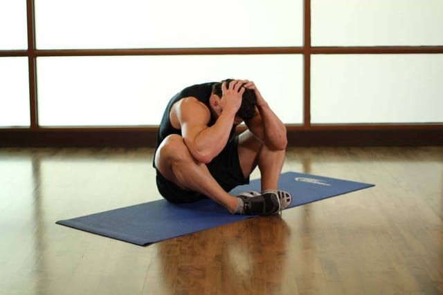 Groin and back stretch, finish position