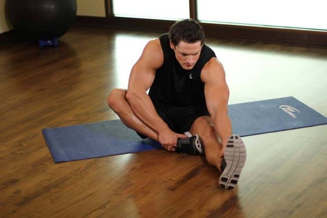 Seated hamstring stretch, start position