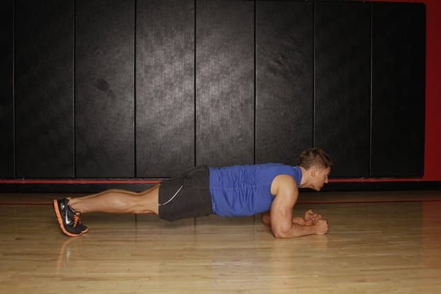 Forearm plank, finish position