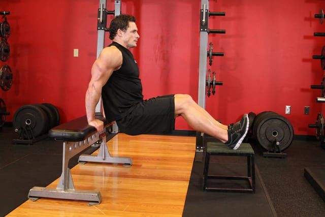 Chair tricep dip, start position